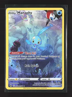 Pokemon Crown Zenith: Galarian Gallery #GG06/GG70 Ultra Rare,Holo Manaphy - Image 1