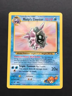Misty's Cloyster 29/132 Gym Heroes Rare - Vintage Pokemon Card WOTC 1999 - Image 1