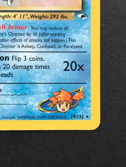 Misty's Cloyster 29/132 Gym Heroes Rare - Vintage Pokemon Card WOTC 1999 - Image 4
