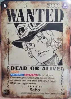 SABO Wanted Poster OP13-120 (SEC) Special Rare English One Piece Card NM/M - Image 1