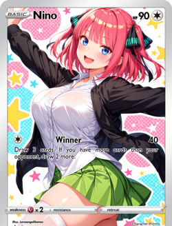 LoveangelGames-Season 2- Custom Card- Waifu Universe- Nino Winner - Image 1