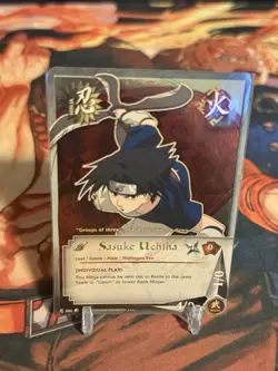 Naruto CCG Sasuke Uchiha Super Rare Foil Card 020 - Image 3