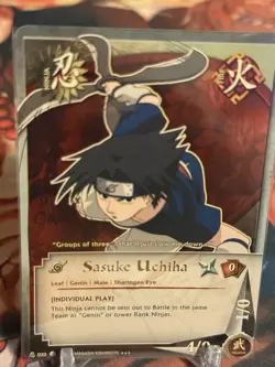 Naruto CCG Sasuke Uchiha Super Rare Foil Card 020 - Image 4