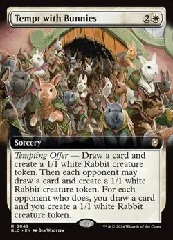 Tempt with Bunnies - Extended Art BLC NM MTG - Image 1