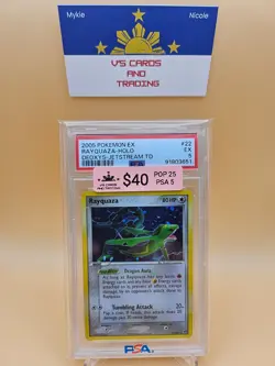 2005 Pokemon EX Rayquaza Holo #22 PSA 5 - Image 1