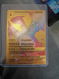 Pokemon Charizard GX Rainbow Gold Foil Card 150/147 - Image 1