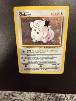 Pokemon Clefairy Base Set Holo Rare 5/102 40 HP English TCG Card 1999 - Image 1
