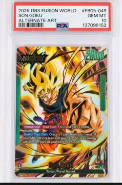 2025 Dragon Ball Super Card Game Fusion World New Adventure Son Goku PSA 10 - Image 1