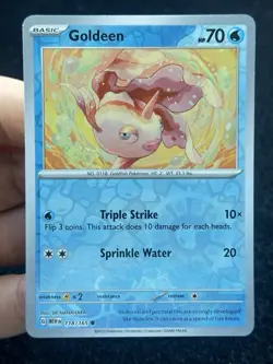 Goldeen 118/165 Reverse Holo- MP - LP - Pokemon TCG Card - Image 1