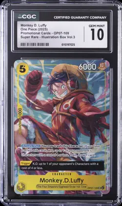 2025 ONE PIECE PROMO CARDS #OP07-109 MONKEY D. LUFFY CGC 10 GEM MINT - Image 1