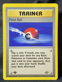 Poke Ball 64/64 1st EDITION Jungle Set | Pokemon Card Vintage 1999 WOTC NM-/LP+ - Image 1