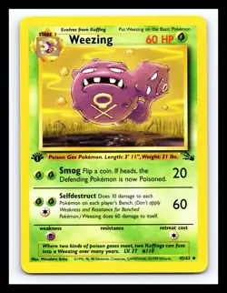 💥 Weezing 45/62 1st Edition Fossil 1999 Rare Non Holo Foil Pokemon Vintage Card - Image 1