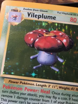 Nm- Fron Mp Back Pokemon Vileplume 15/64 Jungle Rare Holo English Pokemon Card - Image 3