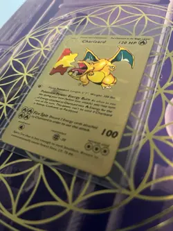 Pokemon Charizard Metal Card Gift/Display Fanmade - Image 2