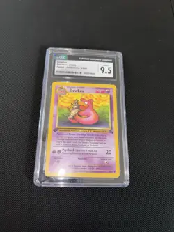 Pokemon Slowbro Fossil 1st Edition 60 HP 20 Attack 43/62 CGC 9.5 1999 Card - Image 1