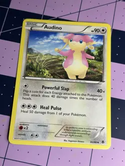 Pokemon TCG Audino Black & White Emerging Powers Regular Uncommon Card 83/98 LP - Image 1