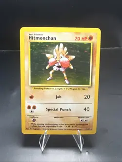 Pokemon TCG Hitmonchan Holo Rare Card Base Set 7/102 A - Image 1