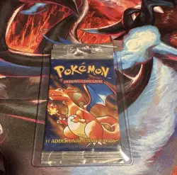 Pokemon Base Set Booster Pack Charizard Artwork 11 Cards open pack - Image 1