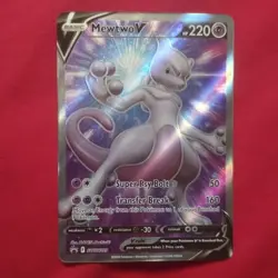 Pokemon TCG Mewtwo v SWSH229 Black Star Promo Full Art Holo Card NM - Image 1