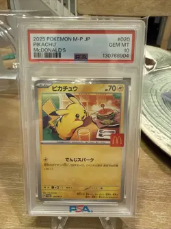 PSA 10 Pikachu 020/M-P McDonald's 2025 Promo Pokemon Card Japanese - Image 1
