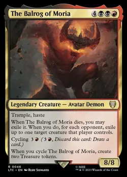 The Balrog of Moria 0046 Non Foil Rare LOTR Commander MTG Near Mint - Image 1