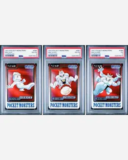 PSA 4+ Machop Machoke Machamp 1997 Bandai Carddass Pokemon Pocket Monsters Set - Image 1