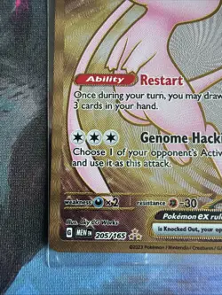Pokemon TCG Mew EX Metal Gold NM 205/165 Scarlet & Violet 151 Promo Card - Image 5