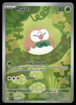 2026 Rowlet - 090/088 Illustration Rare Holo NM ME03: Perfect Order Pokemon - Image 1