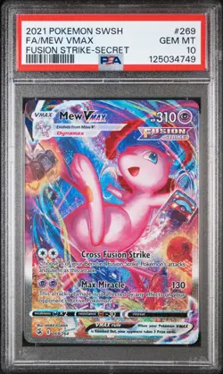 2021 Pokemon Sword & Shield Fusion Strike Mew VMAX #269/264 PSA 10 Gem Mint - Image 1