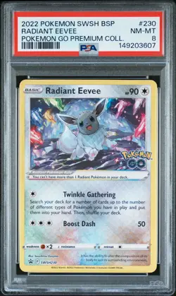 2022 POKEMON SWSH BLACK STAR PROMO #230 RADIANT EEVEE PSA 8 - Image 1