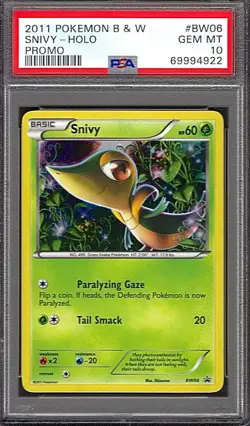 🔥 POP 5 PSA 10 Snivy Holo 2011 Black & White Promo BW06 Gem Mint Pokemon 🔥 - Image 1