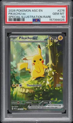 2026 POKEMON ASC EN-ASCENDED HEROES SPECIAL ILLUSTRATION RARE PIKACHU EX PSA 10 - Image 1