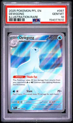 2025 POKEMON PFL EN-PHANTASMAL FLAMES ILLUSTRATION RARE #097 DEWGONG PSA 10 - Image 1