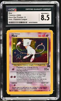 (CGC 8.5) (*SWIRL*) Mew Black Star Wotc Promos 09 Holo Pokemon TCG (2000) - Image 1