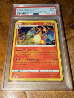 2020 Pokemon Charizard 025/185 Vivid Voltage Cracked Ice Holo PSA 9 Mint - Image 1
