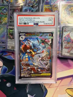 POKEMON MEGA LUCARIO EX SIR 179/132 MEGA EVOLUTION HOLO PSA 9 - Image 1