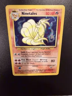 Pokemon TCG Base Set Ninetales 12/102 Holo Unlimited English 1999 80HP - Image 1