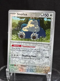 Snorlax 143/165 Uncommon 151 Pokemon Reverse Holo Near Mint - Image 1