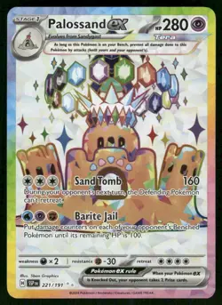 2024 Palossand ex - 221/191 Ultra Rare Holo NM SV08: Surging Sparks Pokemon - Image 1