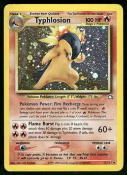 2000 Typhlosion (17) 017/111 Holo Rare Unlimited Holo MP Neo Genesis Pokemon - Image 1