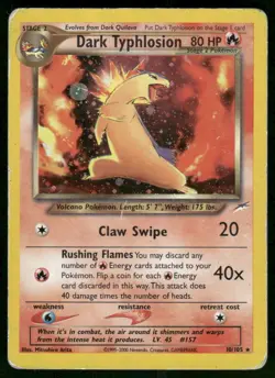 2002 Dark Typhlosion 010/105 Holo Rare Unlimited Holo HP Neo Destiny Pokemon - Image 1