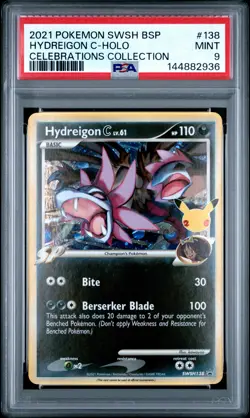 2021 POKEMON SWSH BLACK STAR PROMO #138 HYDREIGON C-HOLO PSA 9 - Image 1