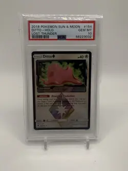 Pokemon Lost Thunder Ditto Prism Star #154/214 Holo Prism Rare PSA 10 - Image 1