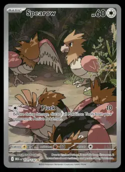 2025 Spearow - 151/132 Illustration Rare Holo NM ME01: Mega Evolution Pokemon - Image 1