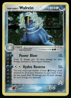 2004 Team Aqua's Walrein 6/95 Holo Rare Holo LP Team Magma vs Team Aqua Pokemon - Image 1