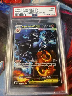 2025 POKEMON PFL EN-PHANTASMAL FLAMES #125 MEGA CHARIZARD X EX PSA 9 - Image 2