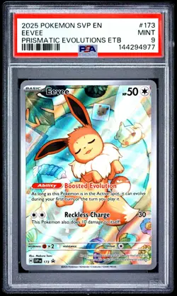 2025 POKEMON SVP EN-SV BLACK STAR PROMO #173 EEVEE PSA 9 - Image 1
