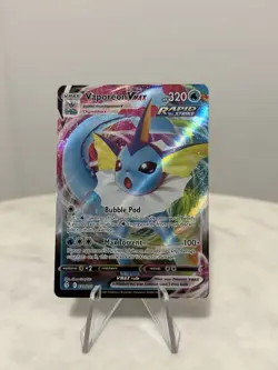 Vaporeon VMAX 030/203 Evolving Skies Holo Rare VMAX Full Art Pokemon Card NM - Image 1
