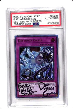 PSA Signed Dan Green Eric Stuart Yu-Gi-Oh! TCG Destined Rivals MP20-EN248 1st Ed - Image 1
