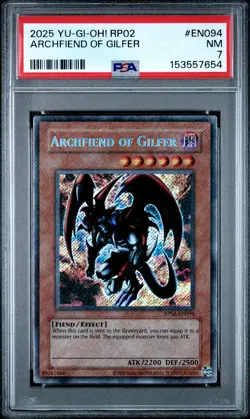 2025 YU-GI-OH! RP02-RETRO PACK 2 #EN094 ARCHFIEND OF GILFER PSA 7 - Image 1